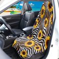 thumbnail image 3 of Chririnla 1 Pack Car Seat Towel Cover Easy Install, Compatible with Van Truck Bucket Seat, Terry Cloth Car Seat Cover Sunflower Zebra Stripe, 3 of 7