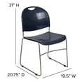 thumbnail image 6 of Flash Furniture HERCULES Series 880 lb. Capacity Navy Ultra-Compact Stack Chair with Silver Powder Coated Frame, 6 of 14