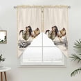 thumbnail image 5 of Rooster Farm Animal Country Kitchen Window Curtains, Swag Curtains Valance for Bedroom Living Room Bathroom, Chinese Style Plant Rod Pocket Window Treatment Curtain Block Drapes 2 Panels 28"x36", 5 of 9
