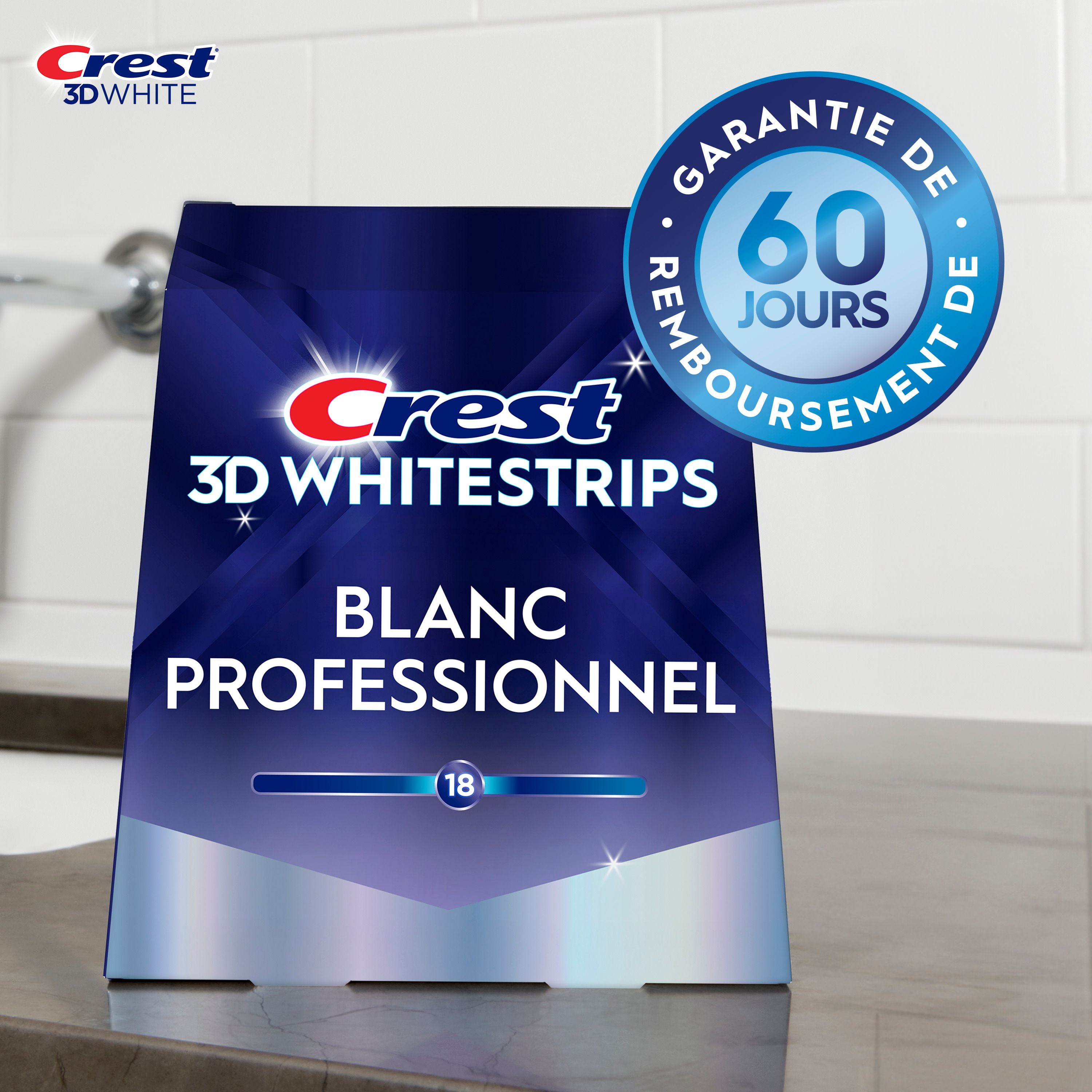 Crest 3D Whitestrips Professional Effects At-home Teeth Whitening Kit, 20 Treatments,12 Levels Whiter, 20 Treatments