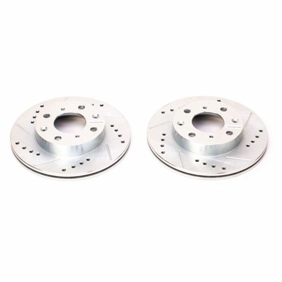 Power Stop Front Pair of Drilled and Slotted Brake Rotors JBR155XPR