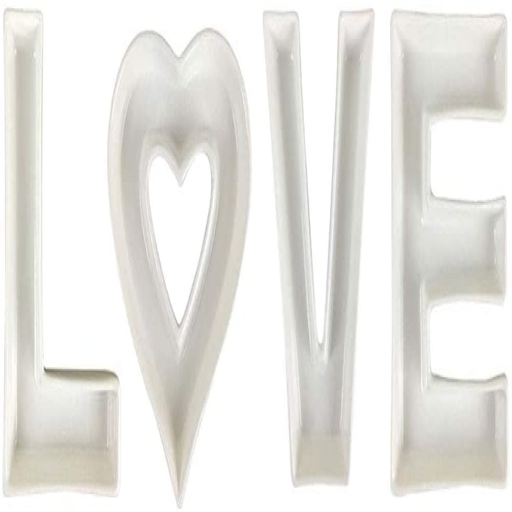 Letter: E Decorative Dishes for Weddings Just Artifacts Birthday Parties and Life Celebrations! 5.5inch White Ceramic Letter Dish Baby Showers Anniversarys