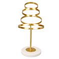 thumbnail image 2 of Abstract Swirl Sculpture Strong Metal Round Base Elegant Gold Color Geometric Sculpture for Family Office Library Cafe, 2 of 9