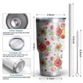 thumbnail image 3 of 30oz Pioneer Flower Floral Print Pattern Tumbler, Double Wall Vacuum Insulated Cup, BPA-Free Leak Proof Lid & Reusable Straws, Hot 12h, Cold 34h, 3 of 6