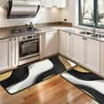 thumbnail image 3 of Kitchen Rugs Sets Of 2,Black White Marble Gold Wave Pattern Anti Fatigue Kitchen Mat Rugs Non Slip Washable,Decorative Kitchen Floor Mats for Kitchen,Sink,Laundry,17"x47"+17"x47", 3 of 5