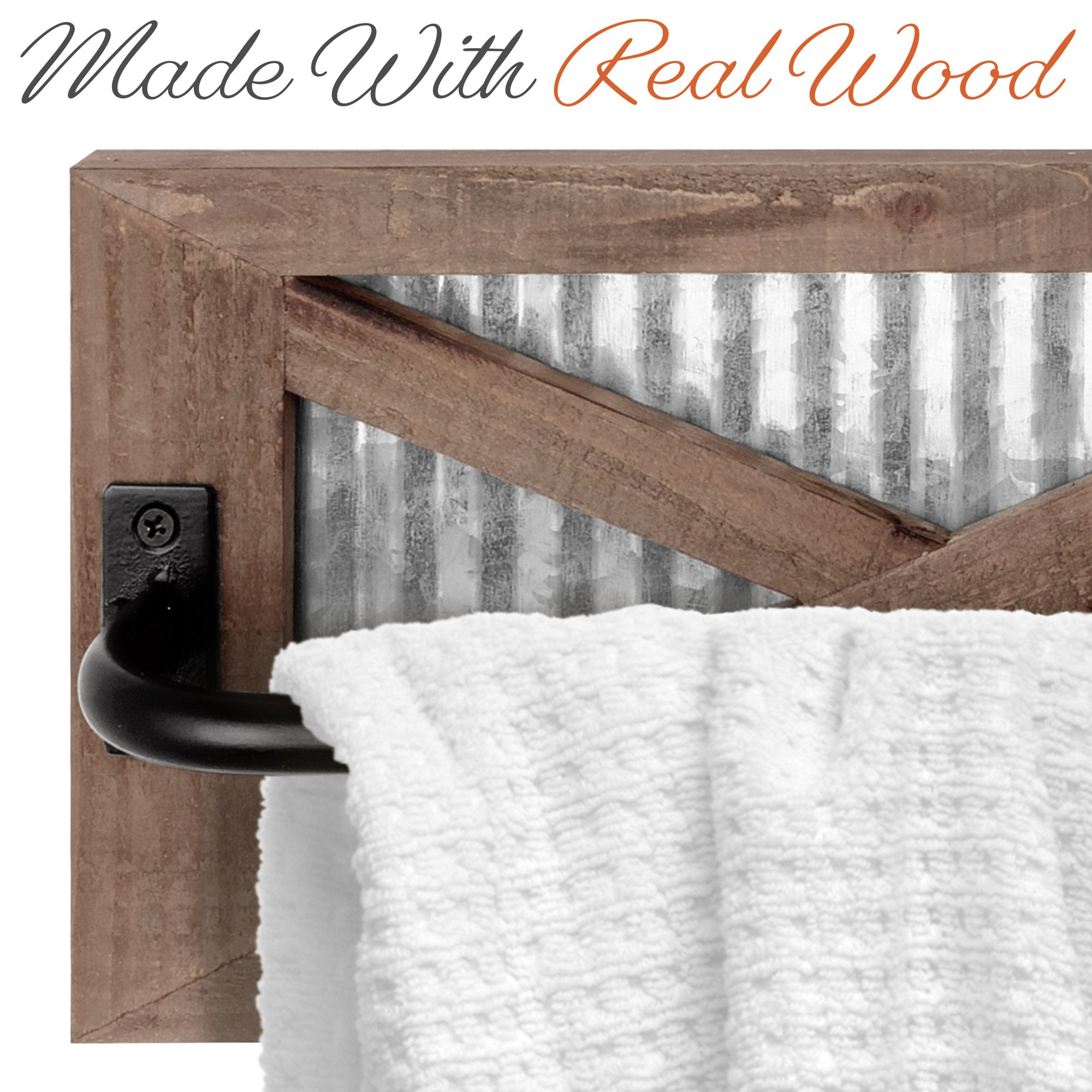 Rustic Farmhouse Towel Rack for Rolled Towels – Stunning Barn Wood  Farmhouse Bat