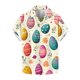 thumbnail image 1 of Blusas y camisas de manga corta con cuello en V Camisa estampada de Pascua para hombre Camisa abotonada Top de poliéster para hombre, 1 of 4