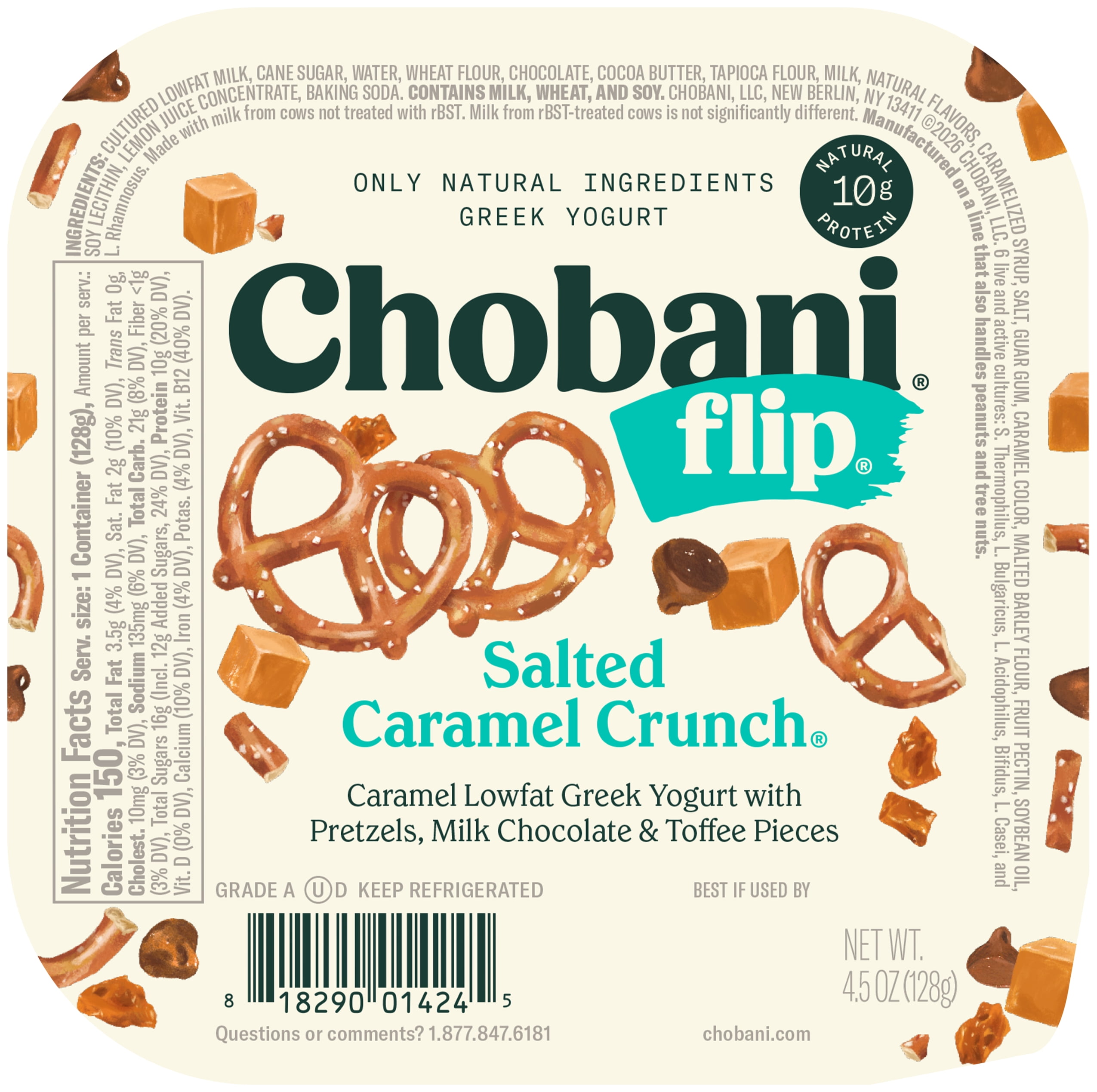 Chobani Flip Low-Fat Greek Yogurt Coconut Caramel Cookie 4.5 oz Cup