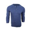 Vince Camuto Men's Blue Pure Cotton Rib Knit Henley Sweater