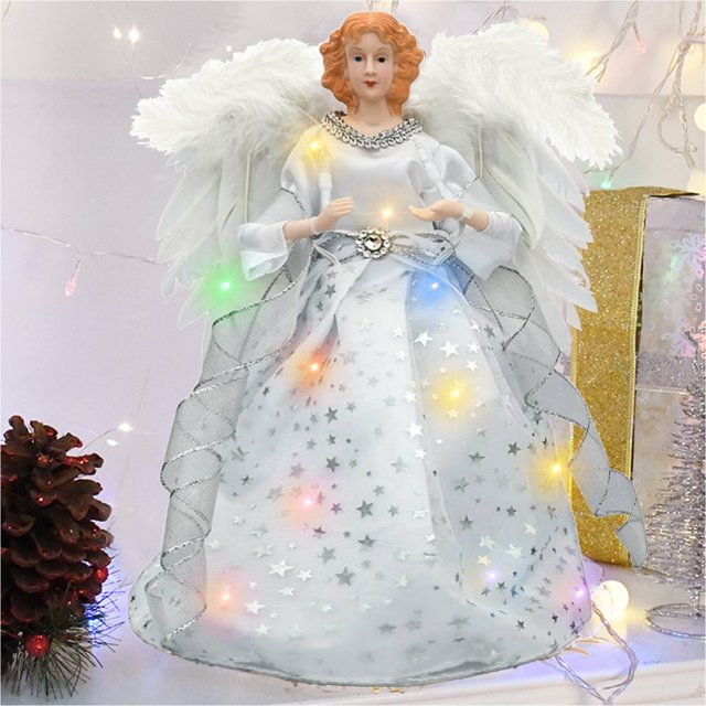 Angel Christmas Tree Topper with LED Light 32 cm Illuminated