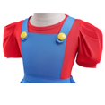 thumbnail image 3 of Girl Super Bros Workgirl Costume with Hat and Gloves Halloween Party Dress Up, 3 of 6