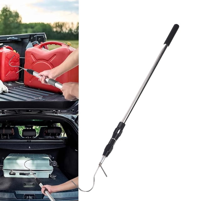 Reader De Carga De Acero Inoxidable, Acogedor De Carga De Camioneta Extensible Con Manija No Deslizante, Ganchos Para Camas De Camiones, Almacenamiento, Retráctil Para Camioneta,