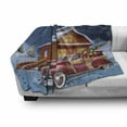 thumbnail image 3 of Christmas Soft Flannel Fleece Throw Blanket, Wooden Lodge Classic American Truck and Tree Gifts Starry Sky Winter Snow, Cozy Plush for Indoor and Outdoor Use, 70" x 90", Multicolor, by Ambesonne, 3 of 6
