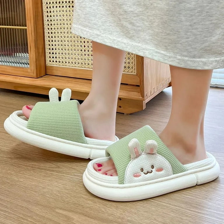 Womens Kawaii Bear Pattern Slides Casual Soft Sole Quick Drying