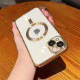thumbnail image 2 of Magnetic Cases for iPhone 15 Case Clear Silicone Transparent Ultra Thin Slim Shockproof Protective Luxury Plating Phone Case Compatible with MagSafe Charging, 2 of 7