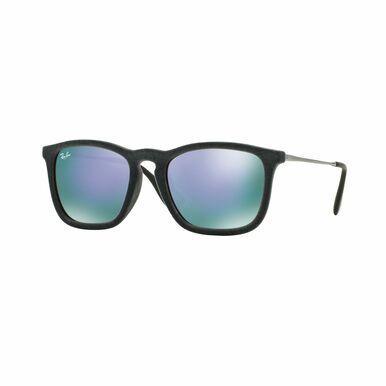 Ray-Ban RB4187-60774V Chris Flock Grey Square Grey Mirrored Violet
