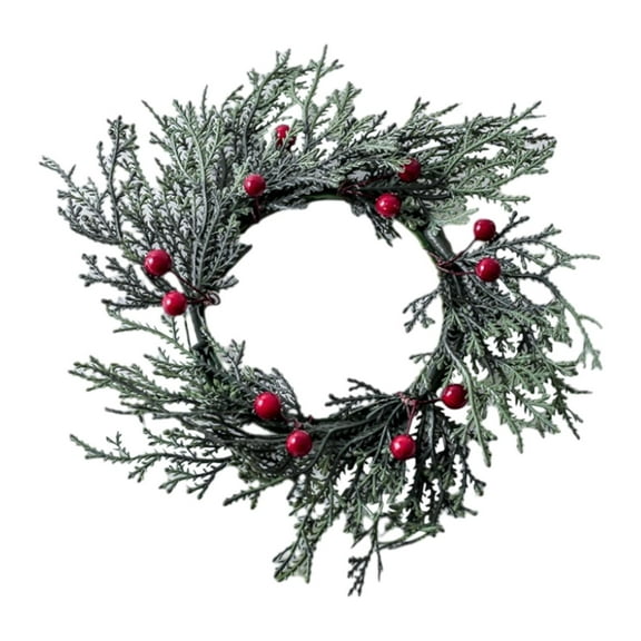 yotijay Christmas Candle 8" Decorative Artificial Wreath Christmas Garland Ornament