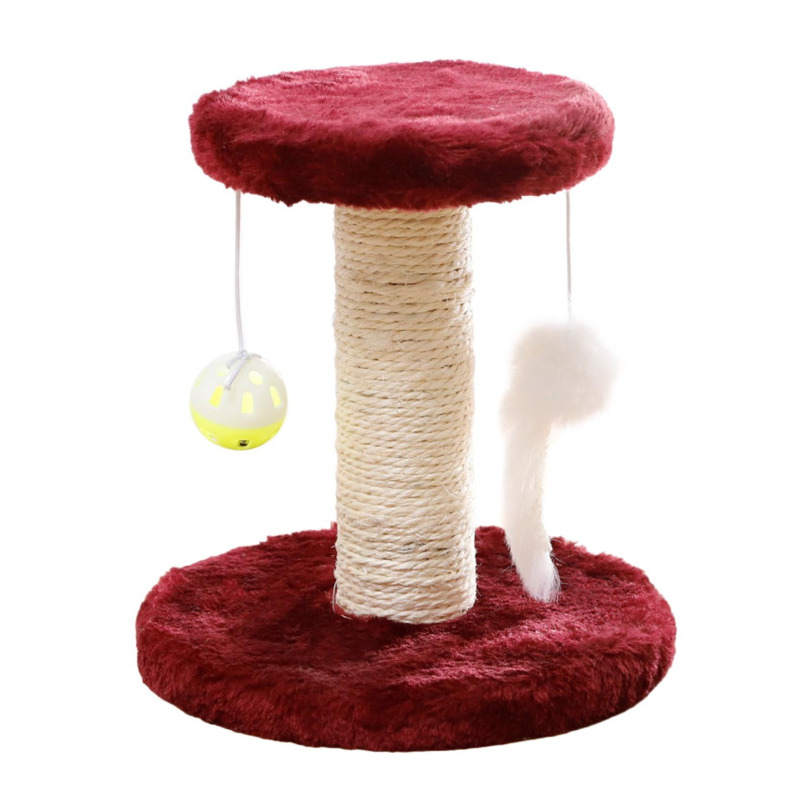 EHJRE Cat Scratching Post, Sisal Climbing Frame for Cats Indoor, Interactive Cute Sisal Scratching Post for Kittens, Home Decoration Red