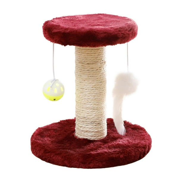 Rascador para gatos, soporte interactivo para gatos, juguete de ejercicio de sisal para gatos Rojo