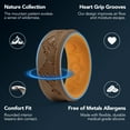 thumbnail image 6 of King Will Silicone Rings For Men, Brown & Chestnut Yellow Rubber Wedding Bands with Unique Mountain Peak Design, 8mm Wide 2.2mm Thick, Comfort Fit Size 13, 6 of 7