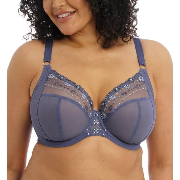 Elomi Matilda Banded Plunge Underwire Bra (8900),36K,Denim Daisy