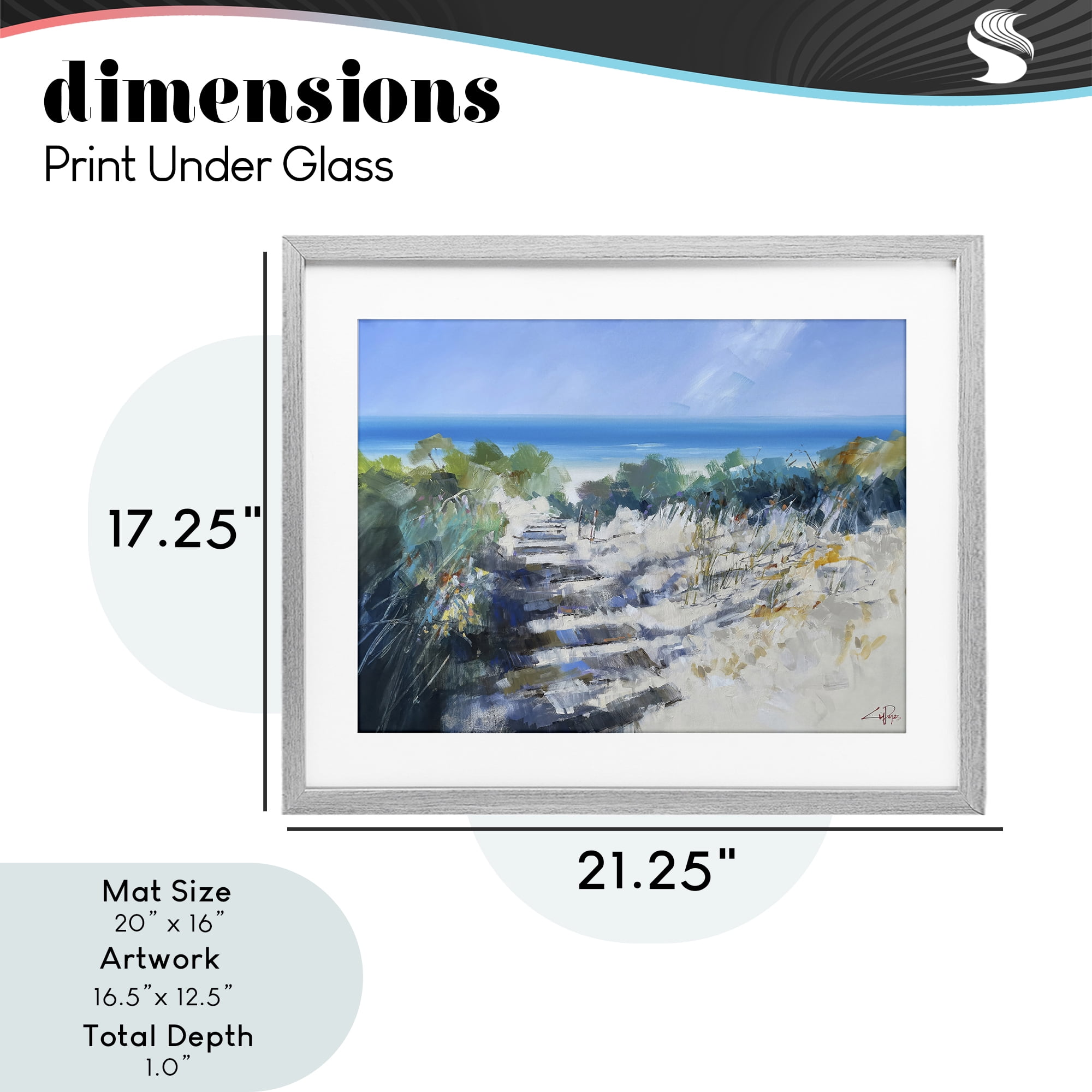 Stupell Industries Beach Steps in Robe Gray Framed Print Under Glass, design by Craig Trewin Penny