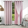 thumbnail image 5 of Layered solid room dark blackout and transparent ring top curtains, 5 of 5