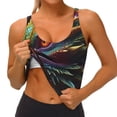 thumbnail image 3 of Balery Colorful Dragon Head Profile Sujetadores deportivos con espalda cruzada para mujer, acolchados, sin costuras, de alto impacto, ideales para yoga, gimnasio, entrenamiento y fitness.-Large, 3 of 8