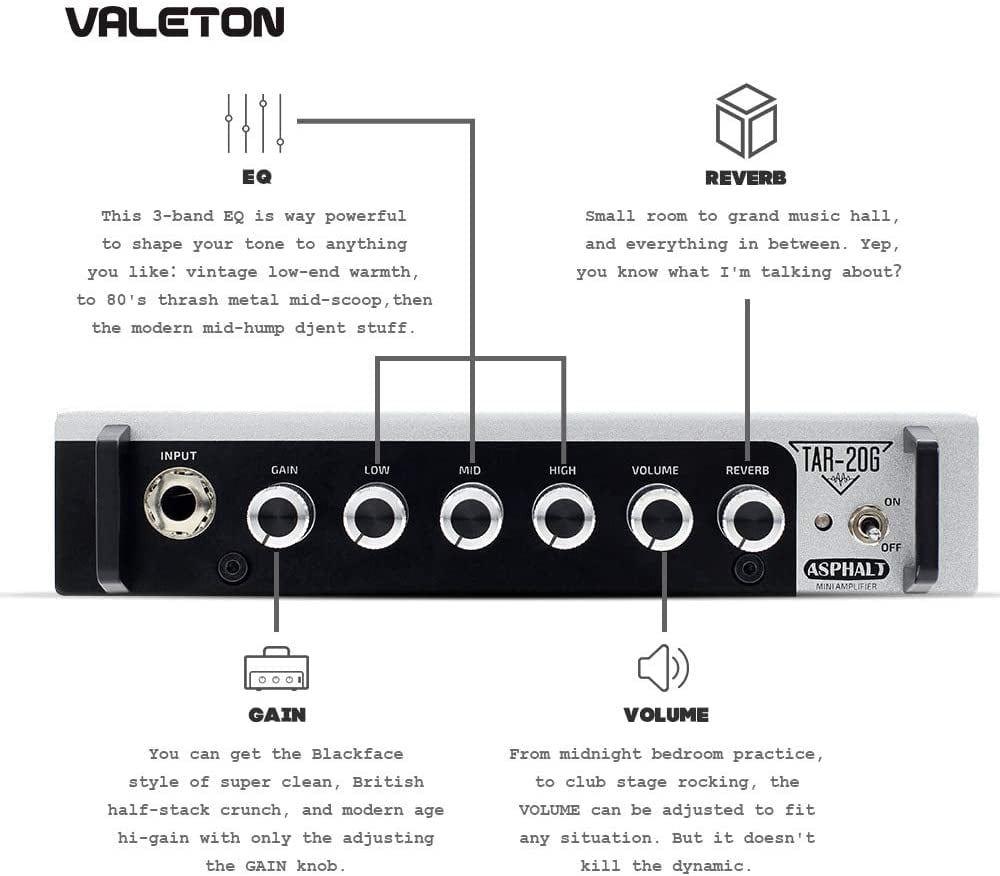 Buy Valeton Guitar Amplifier Head TAR20G Amp Pedal Platform Studio
