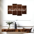 thumbnail image 3 of Elephant Stock Blessed And Grateful Typography I Wall Art - Horizontal Multi Panel Canvas - Living Room Wall Decor - Wall Signs Multi Panel - Brown And Black Decor - 36" x 22", 3 of 8