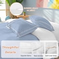 thumbnail image 2 of 3 Piece Pure Light Blue Duvet Cover Set Twin Size, Microfiber Comforter/Quilt Cover with Corner Ties and 2 Pillowcases, Simple Solid Color All Season Soft Bedding with Zipper Closure, 2 of 8