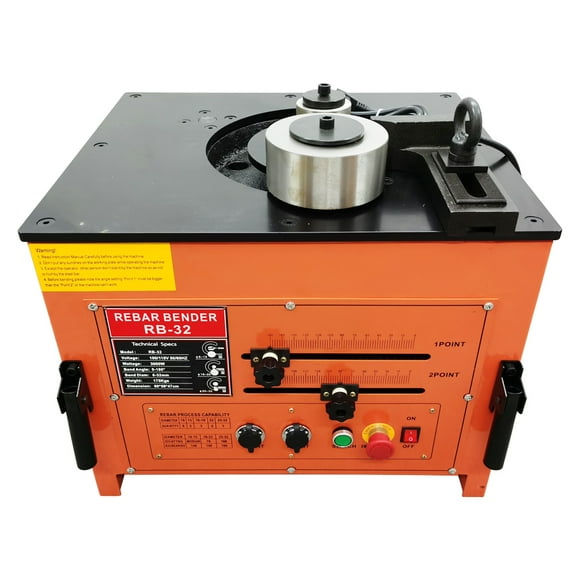 INTBUYING 1-1/4" Steel Rod Electric Rebar Bender Bending Machine Steel Bar Bender 2 Foot Controls 110V 3000W