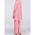 thumbnail image 3 of iiniim Womens Elegant Wedding Guest Pants Suit 3 Piece Set Formal Chiffon Lace Evening Party Outfit Pink S, 3 of 7