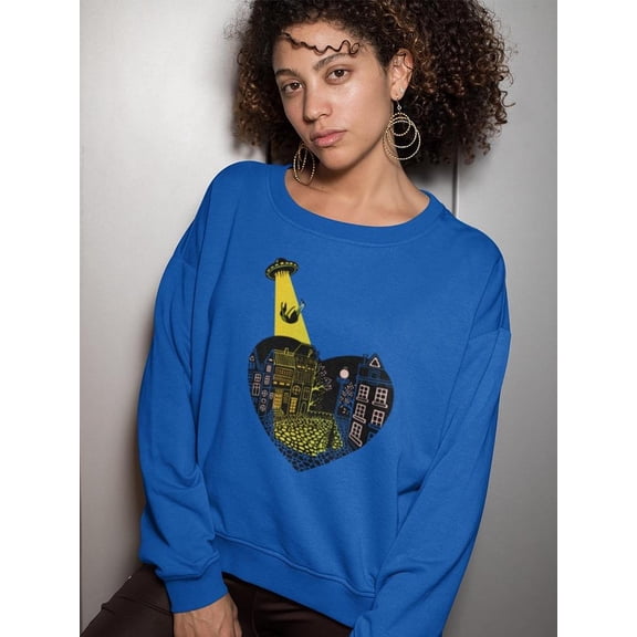 Alien Girl Abduction Sweatshirt Women's -Image by Shutterstock