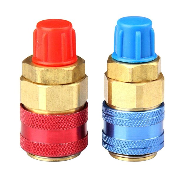 CAIROYAR Adaptador de acoplamiento rápido para aire acondicionado R134a, lado alto y bajo, conector de colector SAE de 1/4" nuevo