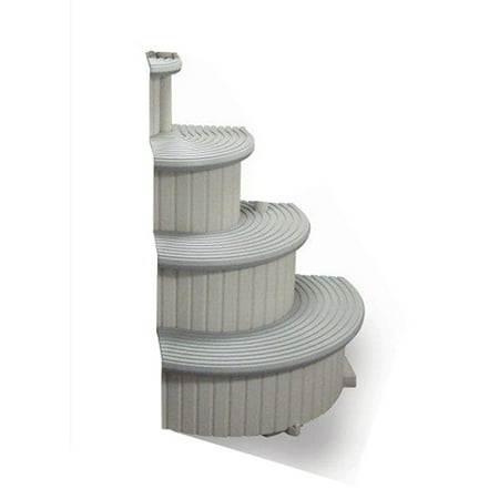 Confer CCXAG2 4-Step Above Ground Swimming Pool Entry Steps Curved Add-on, Gray
