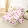thumbnail image 2 of Erosebridal Cartoon Capybara Twin Sheet Sets 3pcs For Kids,Pink Ribbon Bow Tie Bedding For Children Boys Girls,Ultra Soft Home Decor, 2 of 5