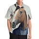 thumbnail image 3 of Camisas con estampado digital de animales y caballos para hombre, camisas hawaianas holgadas informales de manga corta para playa, blusas de gran tamaño para hombre, 3 of 5
