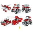thumbnail image 2 of ToyKingdee Fire Trucks Building Toy Set - Metal Fire Building Block Toys Model Car Kits Set - Fire Fighting Cars Kits Projects Vehicles, 2 of 9