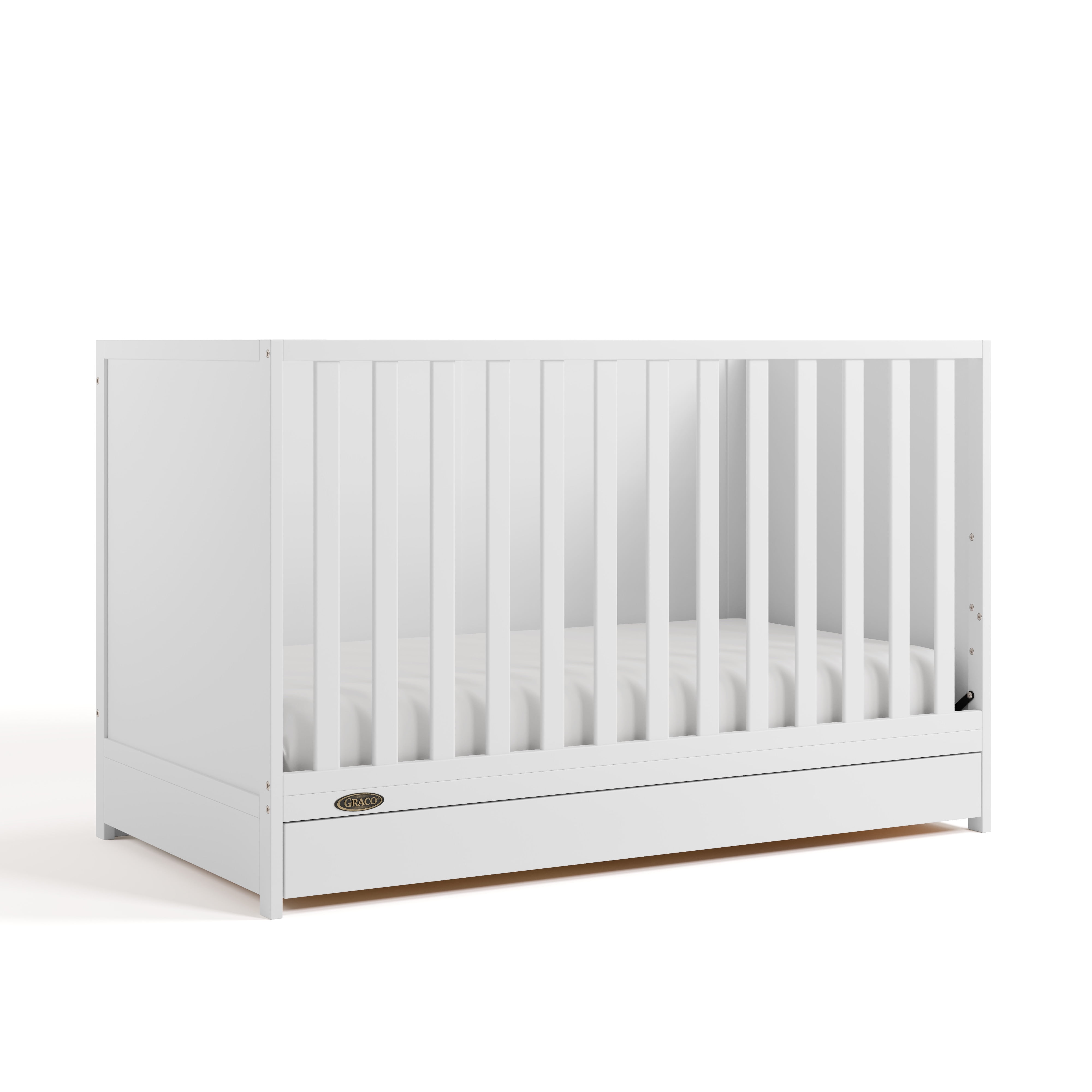 Graco Theo 3-in-1 Convertible Baby Crib with Drawer, White