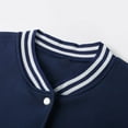 thumbnail image 6 of DHFJKG Womens Baseball Jacket Color Block Long Sleeve Button Up Lightweight Striped Varsity Jackets Versatile Coat, 6 of 9