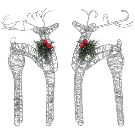 

2Pcs Iron Christmas Elk Sculpture Decoration Elk Figurines Christmas Deer Ornaments