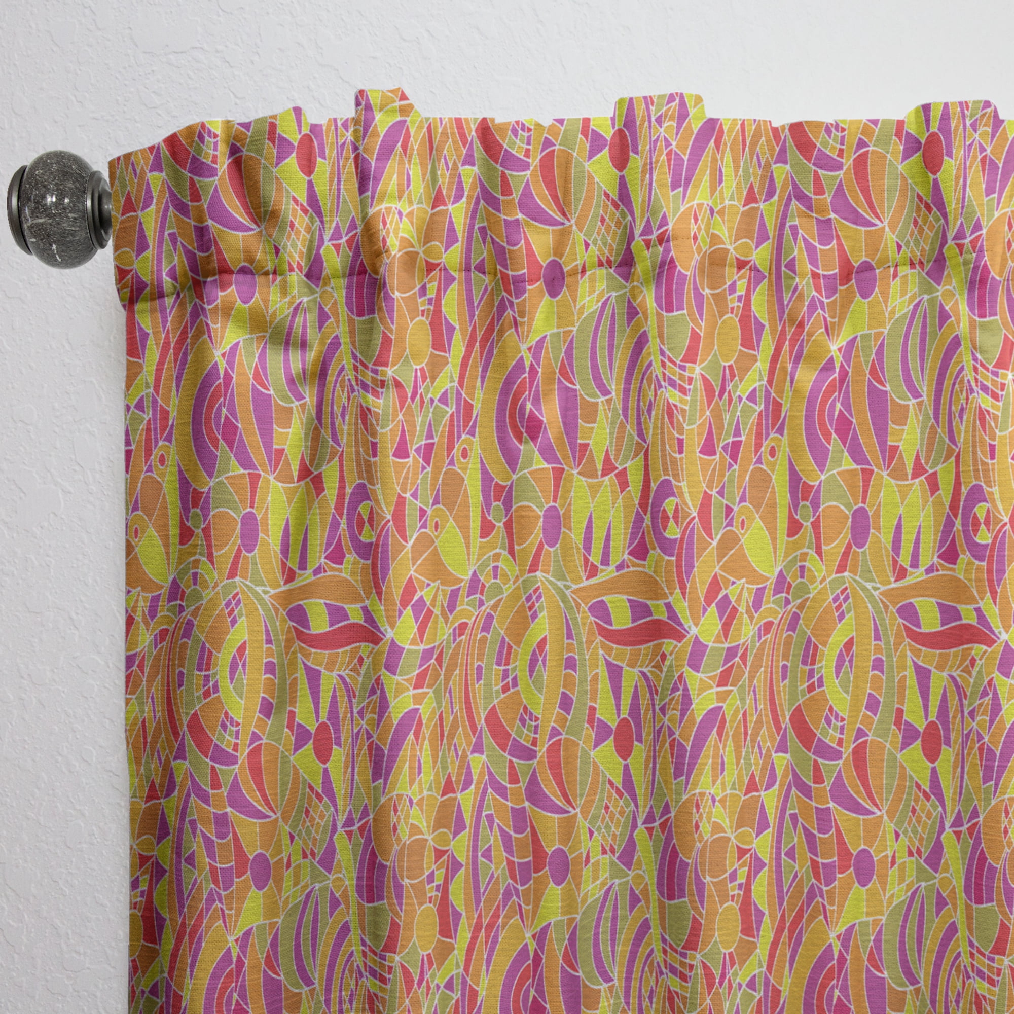 Designart 'Colorful Geomatric Pattern' Modern & Contemporary Curtain Panel