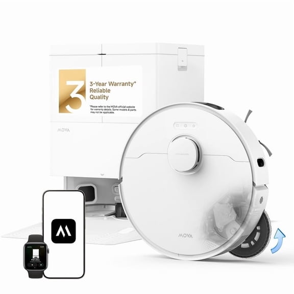 MOVA P20 Ultra Robot Vacuum and Mop, 30,000Pa Suction, MopExtend Edge Cleaning, All-in-One Dock with 145°F Mop Auto-Drying