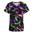 thumbnail image 5 of Purcolt Womens Carnival Scrubs Tops Stretchy Cute V Neck Short Sleeve Shirts Soft Casual Moisture Wicking T-Shirt for Nursing Medical with 2 Pockets, 5 of 6