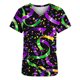 thumbnail image 5 of Camiseta de Manga Corta para Mujeres con Cuello en V Impresa de Navidad de Ajuste Suelto con Bolsillos, Tejido de Trabajo Casual de Poliéster Suave para Uso Diario en Casa O Oficina, 5 of 5