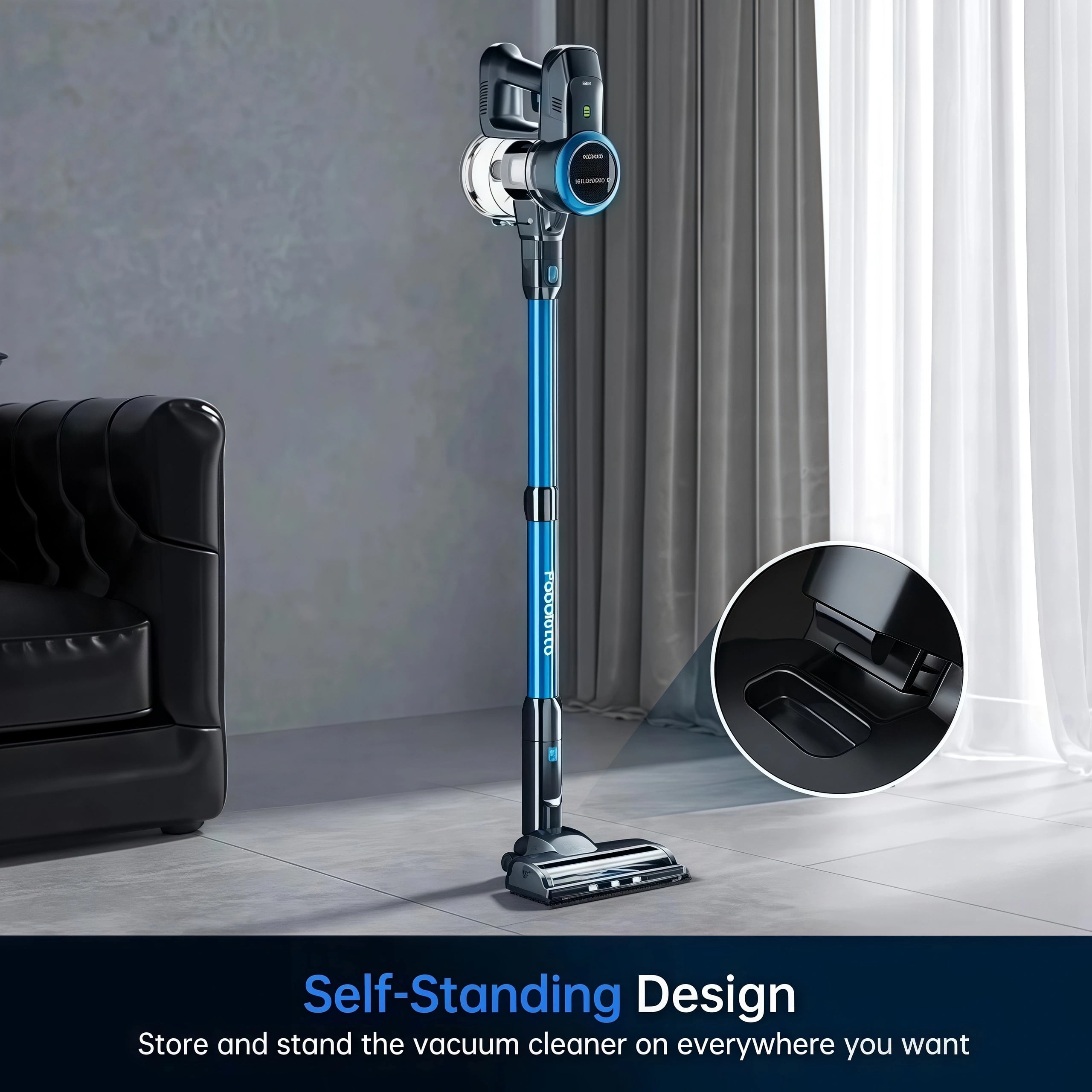 Lazyswan Cordless Stick Vacuum Cleaner Lightweight Self-standing Vac for Home Pet Hair Car Carpet Hardwood Floor