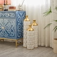 thumbnail image 5 of Aukfa Metal Decorative Tall Floor Vase,Set of 3 Large glazed Vases,22.83"/ 27.17"/31.5" H,Gold, 5 of 7