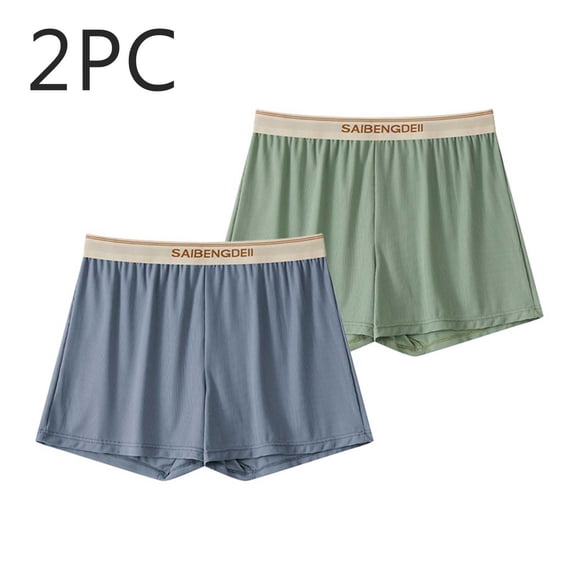 Men's 2PC Boxer Briefs Loose Breathable Cotton Underwear for Sports and Daily