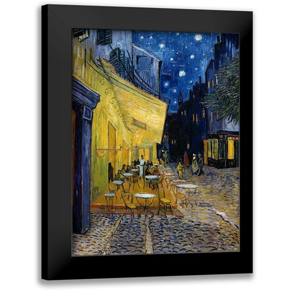 Van Gogh, Vincent 12x14 Black Modern Framed Museum Art Print Titled - Cafe Terrace at Night